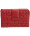 Mancini Women's Basket Weave Collection Rfid Secure Mini Clutch Wallet In Red
