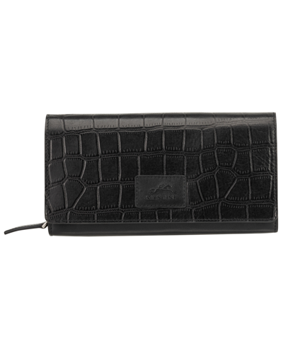 Mancini Women's Croco Collection Rfid Secure Clutch Wallet In Black
