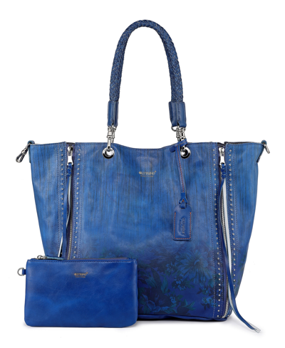 Old Trend Women's Barracuda Hand Painted Clasp Closure Tote Bag In Blue