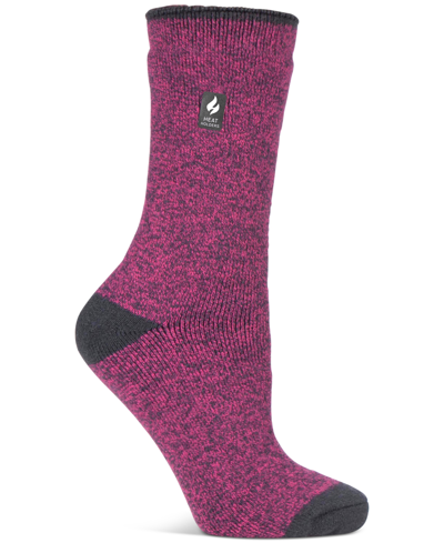 Heat Holders Women's Lite Viola Twist Crew Socks In Raspberry