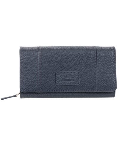 Mancini Women's Pebbled Collection Rfid Secure Mini Clutch Wallet In Navy