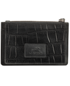 MANCINI WOMEN'S CROCO COLLECTION RFID SECURE CARD CASE AND COIN POCKET