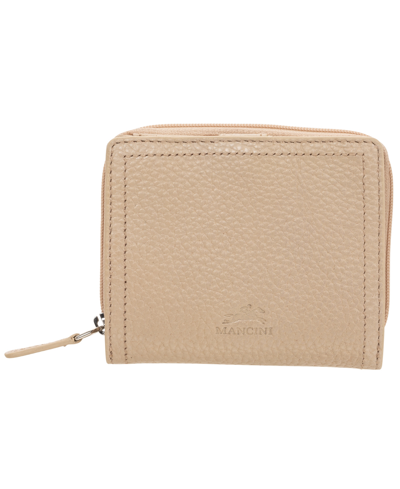 Mancini Women's Pebbled Collection Rfid Secure Mini Clutch Wallet In Off White