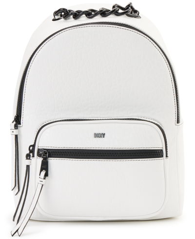 Dkny Abby Textured Backpack With Zip Pocket Closures In Optic White ...