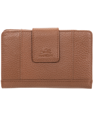 Mancini Women's Pebbled Collection Rfid Secure Clutch Wallet In Camel