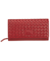 Mancini Women's Basket Weave Collection Rfid Secure Clutch Wallet In Red
