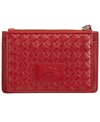 MANCINI WOMEN'S BASKET WEAVE COLLECTION RFID SECURE CARD CASE AND COIN POCKET
