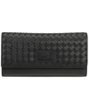 Mancini Women's Basket Weave Collection Rfid Secure Quadruple Fold Wallet In Black
