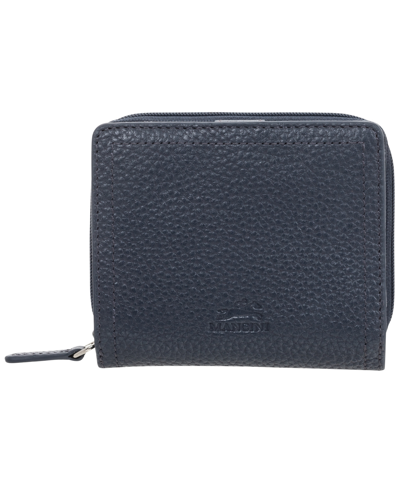 Mancini Women's Pebbled Collection Rfid Secure Mini Clutch Wallet In Navy