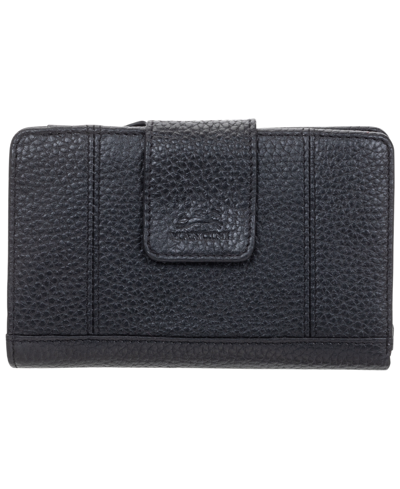 Mancini Women's Pebbled Collection Rfid Secure Clutch Wallet In Black