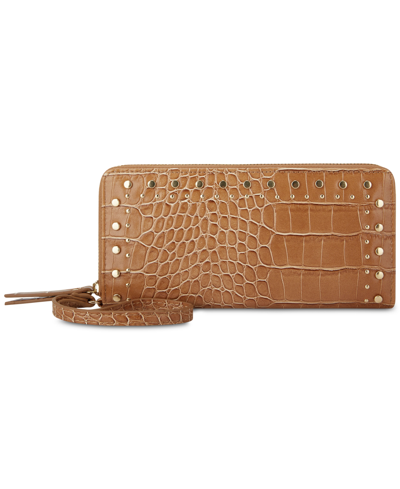 Inc International Concepts Hazell Zip Around Wristlet, Created For Macy's In Cathay Spice Croc