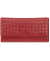 Mancini Women's Basket Weave Collection Rfid Secure Quadruple Fold Wallet In Red