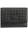Mancini Women's Basket Weave Collection Rfid Secure Mini Clutch Wallet In Black