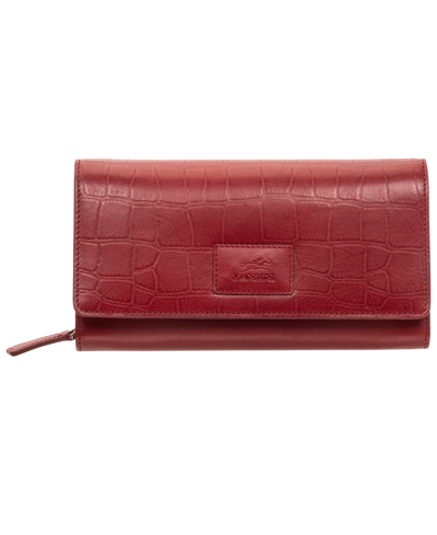 Mancini Women's Croco Collection Rfid Secure Clutch Wallet In Red