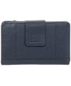Mancini Women's Pebbled Collection Rfid Secure Clutch Wallet In Navy