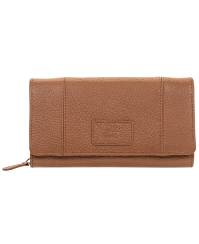 Mancini Women's Pebbled Collection Rfid Secure Mini Clutch Wallet In Camel
