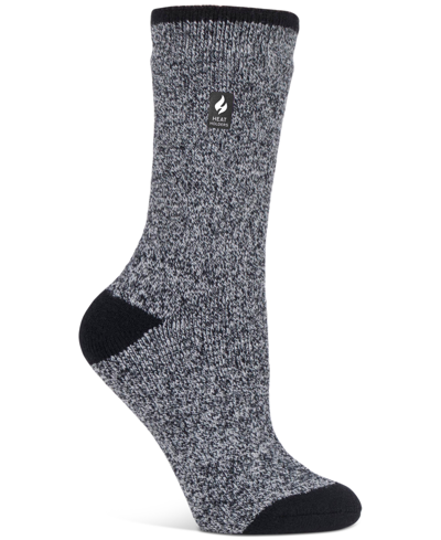 Heat Holders Women's Lite Viola Twist Crew Socks In Black