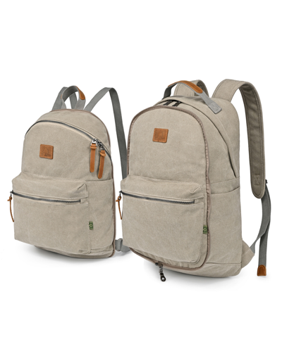 Tsd Brand Trail And Tree Double Canvas Backpack In Olive