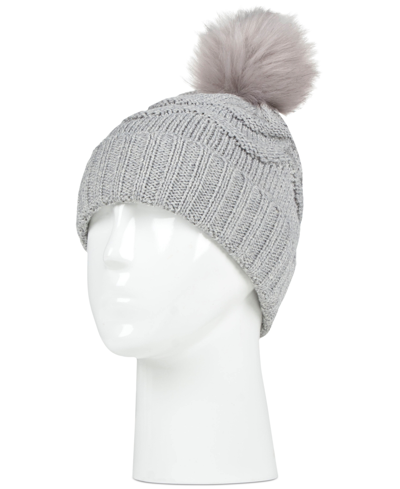 Heat Holders Women's Courtney Roll Up With Wispy Pom Hat In Cloud Grey