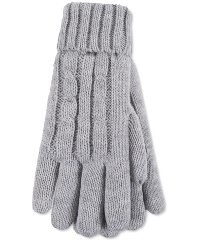 Heat Holders Women's Amelia Solid Cable-knit Gloves In Cloud Grey