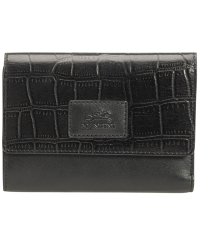 Mancini Women's Croco Collection Rfid Secure Mini Clutch Wallet In Black