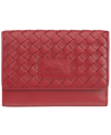 Mancini Women's Basket Weave Collection Rfid Secure Mini Clutch Wallet In Red