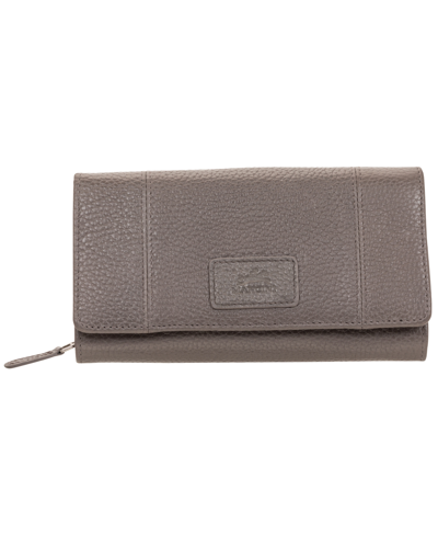 Mancini Women's Pebbled Collection Rfid Secure Mini Clutch Wallet In Gray