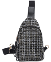 URBAN EXPRESSIONS ACE HOUNDSTOOTH SLING BACKPACK