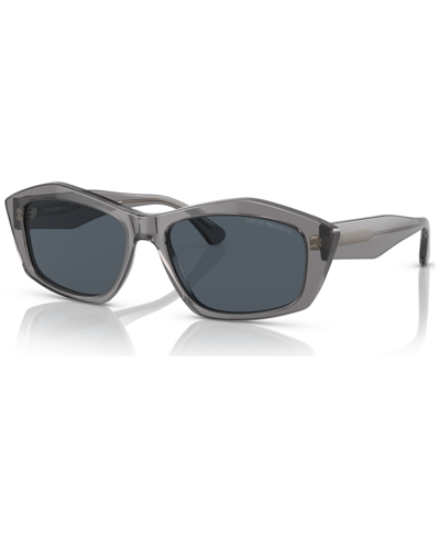 Emporio Armani Official Store Irregular-shaped Women's Sunglasses In Grigio Scuro