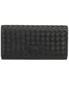Mancini Women's Basket Weave Collection Rfid Secure Quadruple Fold Wallet In Black