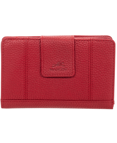 Mancini Women's Pebbled Collection Rfid Secure Clutch Wallet In Red