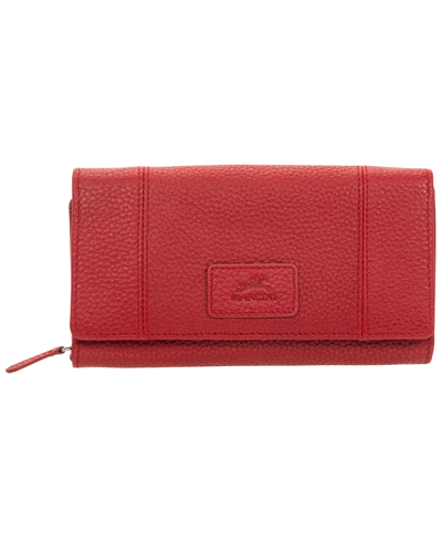 Mancini Women's Pebbled Collection Rfid Secure Mini Clutch Wallet In Red