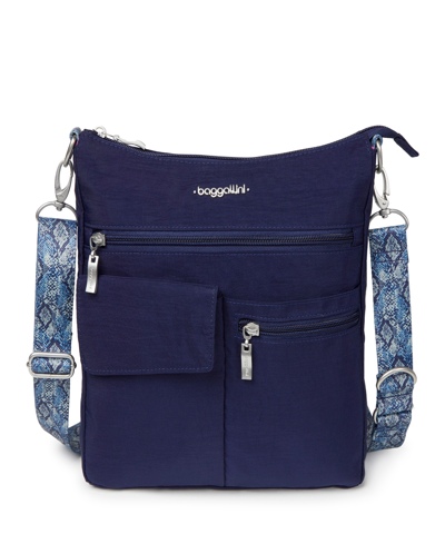 Baggallini Women's Town Square Crossbody With Fashion And Solid Strap In Blue