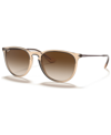 Ray Ban Erika Color Mix Sunglasses Brown Frame Brown Lenses 54-18 In Shiny Transparent Brown