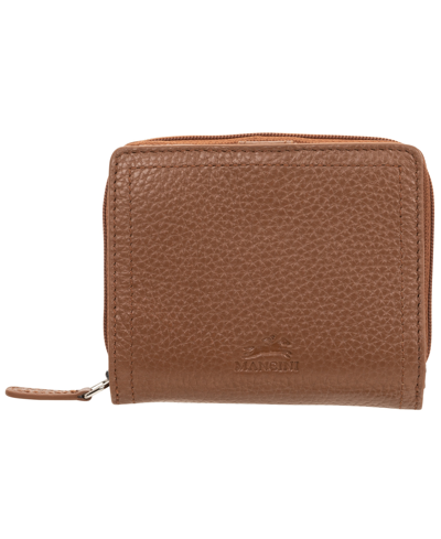 Mancini Women's Pebbled Collection Rfid Secure Mini Clutch Wallet In Camel