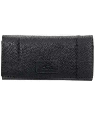 Mancini Women's Pebbled Collection Rfid Secure Trifold Wallet In Black