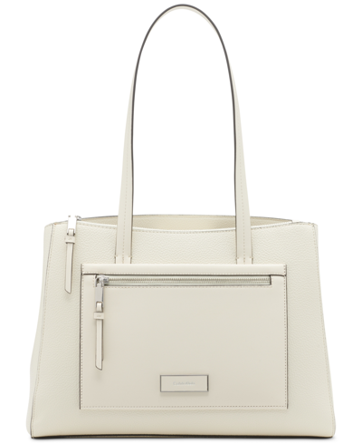 Calvin Klein Hadley Tote In Cherub White