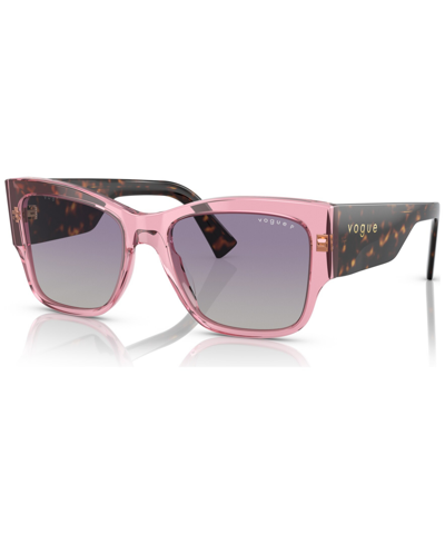 Vogue Women's Polarized Sunglasses, Vo5462s54-yp In Transparent Pink
