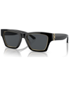 Tory Burch Golden Rim Rectangle Acetate Sunglasses In Black