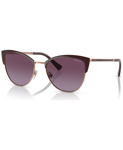 Vogue Women's Sunglasses, Vo4251s55-y In Top Bordeaux/rose Gold Tone