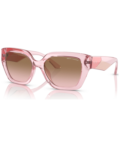 Ax Armani Exchange Women's Sunglasses, Ax4125su54-y In Shiny Transparent Pink