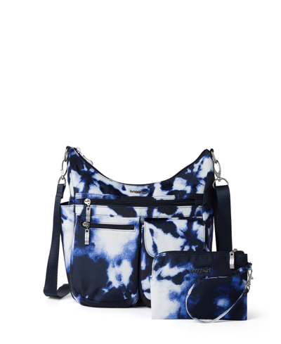 Baggallini Modern Everywhere Hobo Bag In Navy Ink Tie Dye