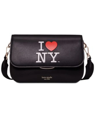 Kate Spade Buddie I Heart Ny Small Leather Shoulder Bag Wallet In Black Multi