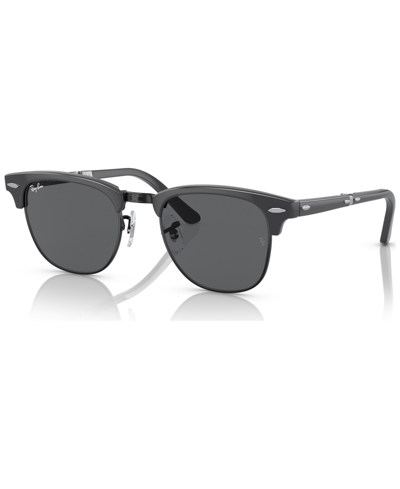 Ray Ban Unisex Sunglasses, Rb2176 Clubmaster Folding In Gray On Black