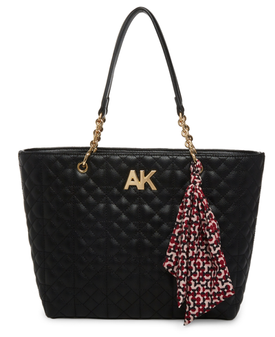 Anne Klein Women's Quilted Chain Tote In Black
