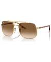 Ray Ban Ray-ban Womens Gold Rb3699 Polarised Polished-metal Sunglasses In Gold-tone