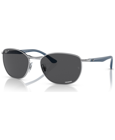 Ray Ban Unisex Polarized Sunglasses, Rb370257-p In Silver-tone
