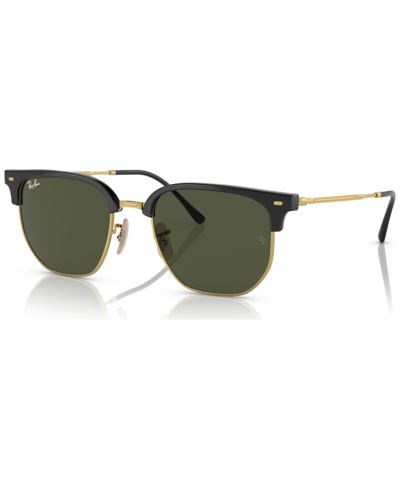 Ray Ban Unisex Sunglasses, New Clubmaster Rb4416 In W0365 Black On Gold