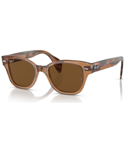 Ray Ban Unisex Low Bridge Fit Polarized Sunglasses, Rb0880sf53-p In Transparent Brown