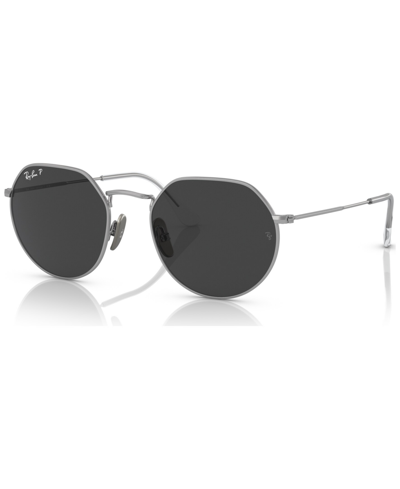 Ray Ban Unisex Titanium Polarized Sunglasses, Rb8165 In Silver-tone